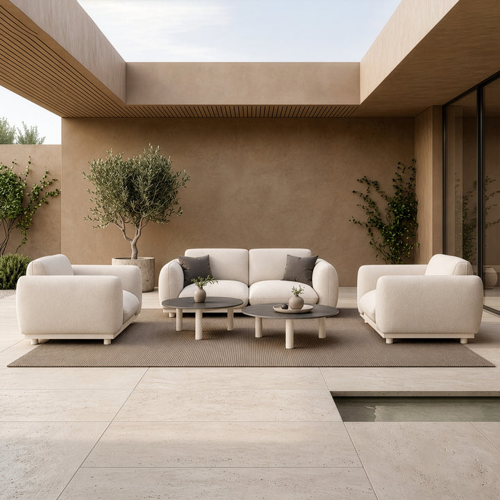 Palma - Outdoor Grey Olefin Fabric Sofa Set