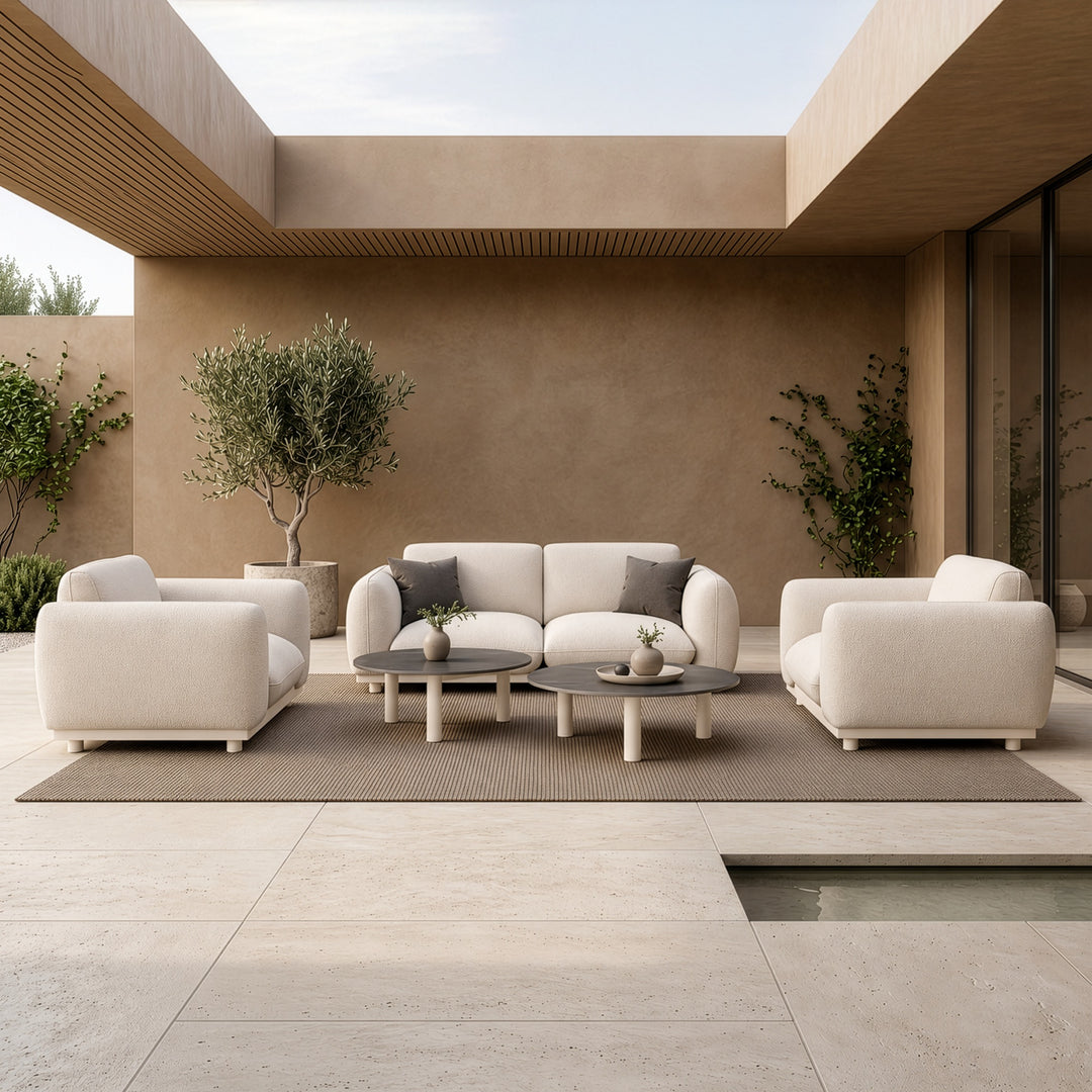 Palma - Outdoor Grey Olefin Fabric Sofa Set