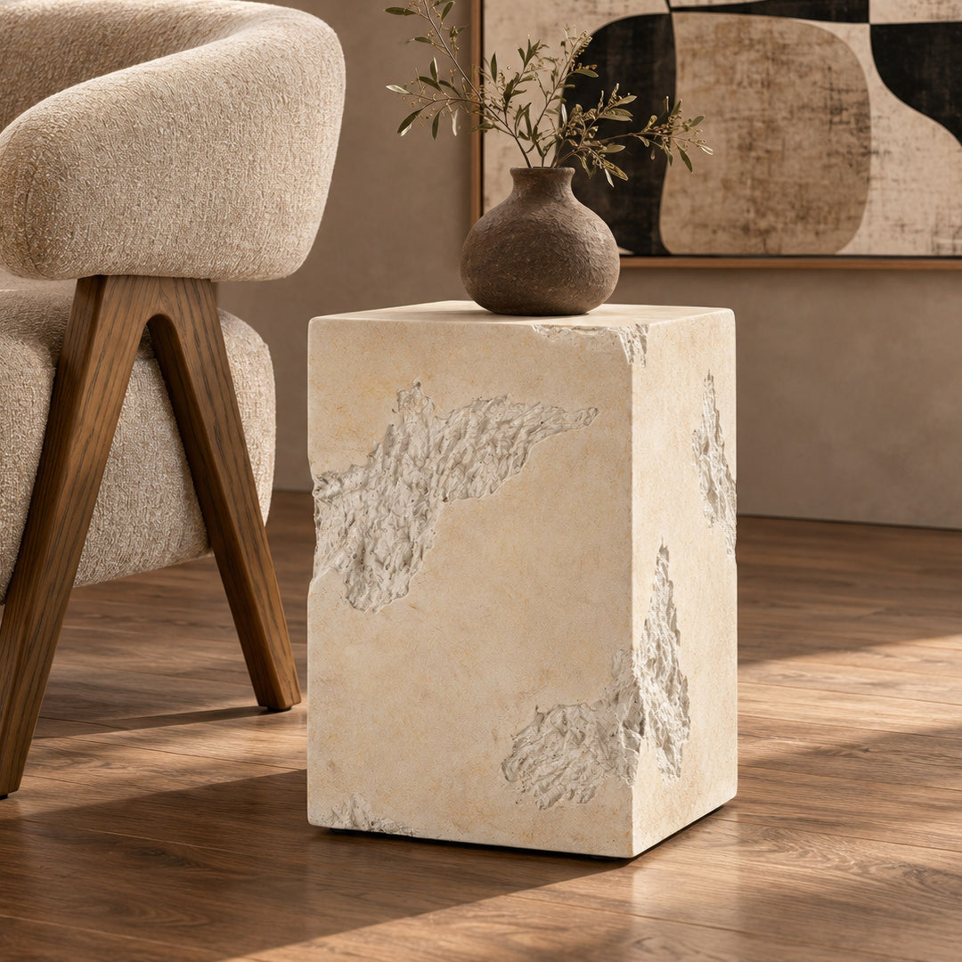 Toubkal - Modern Cream Concrete End Table