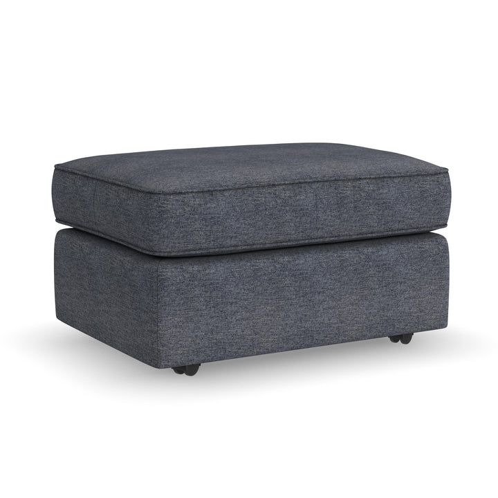 Vail  Fabric Ottoman  Blue