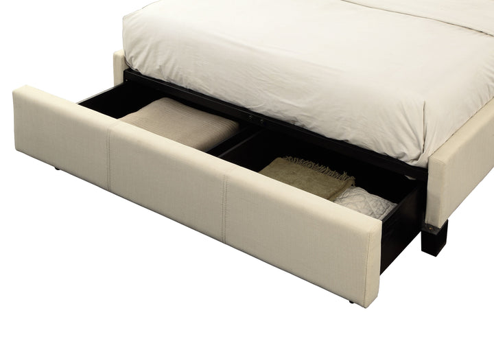 Modus Furniture 3Z45D520 Vienne Nailhead Upholstered Platform Storage Bed In Powder