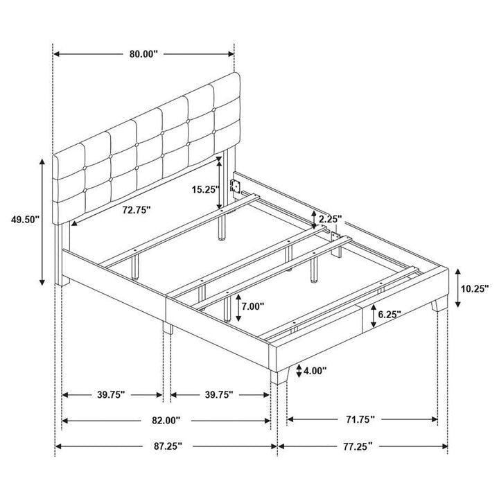 Mapes - Upholstered Eastern King Panel Bed - Charcoal