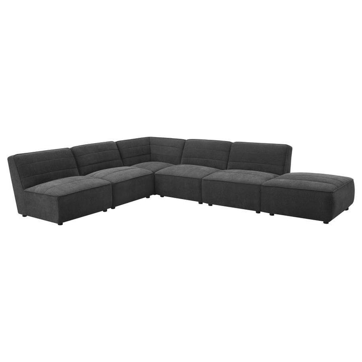 Sunny - Square Upholstered Ottoman - Dark Charcoal