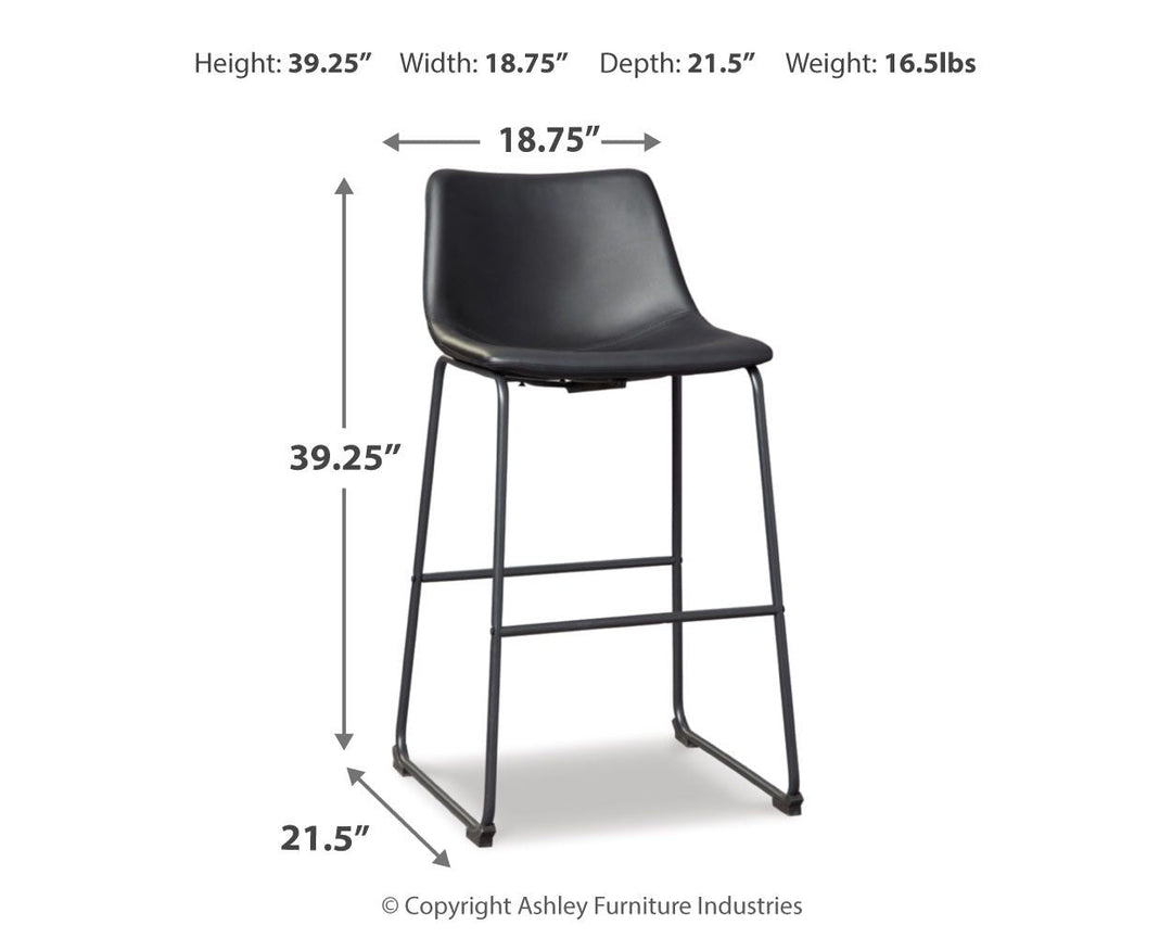 Centiar - Tall UPH Barstool (Set of 2) - Black