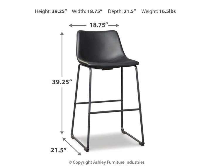 Centiar - Tall UPH Barstool (Set of 2) - Black