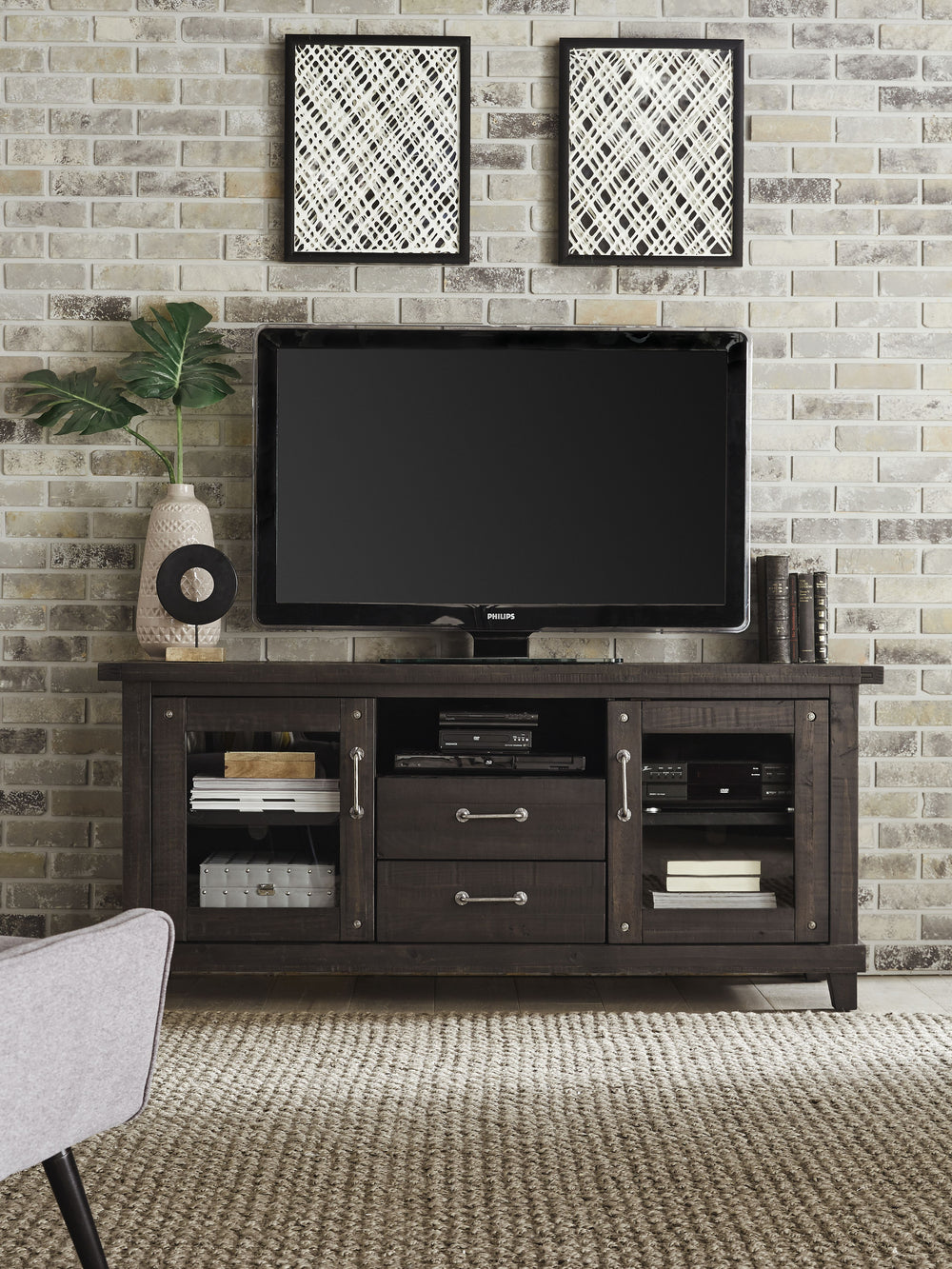 Modus Furniture 7Yc926D Yosemite Solid Wood Two Drawer Media Console In Cafe