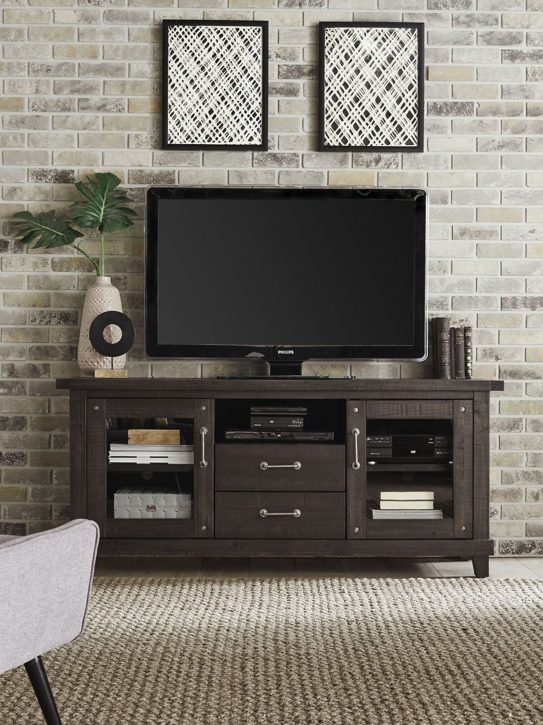 Modus Furniture 7Yc926D Yosemite Solid Wood Two Drawer Media Console In Cafe