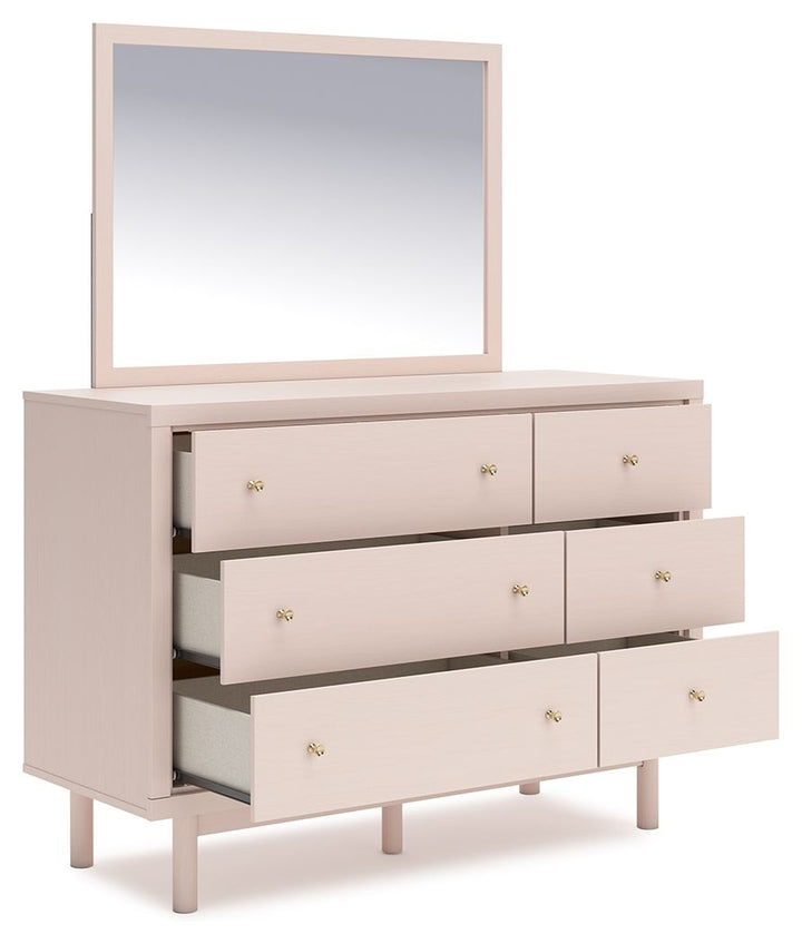 Wistenpine - Dresser And Mirror - Blush