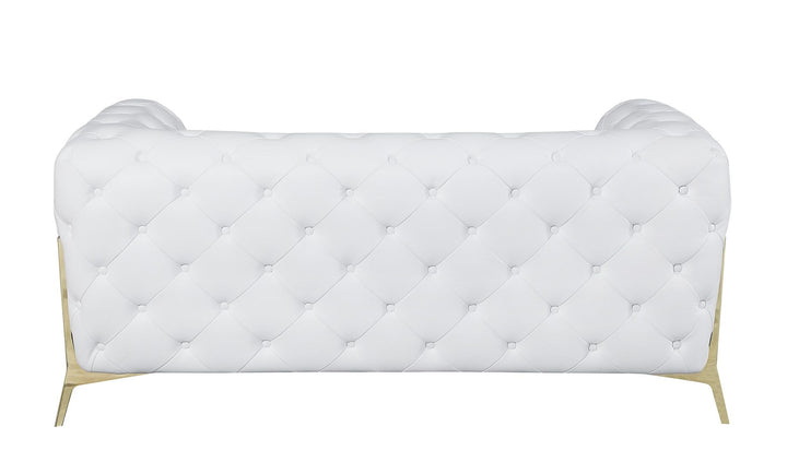 DivanItalia 970 Loveseat in Top-Grain Italian Leather - White