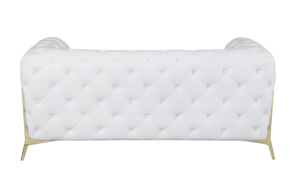 DivanItalia 970 Loveseat in Top-Grain Italian Leather - White