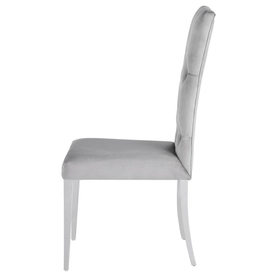 Kerwin - Velvet Upholstered Dining Side Chair  - Gray