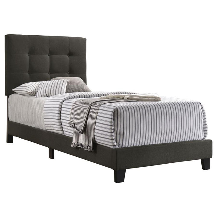 Mapes - Upholstered Twin Panel Bed - Charcoal