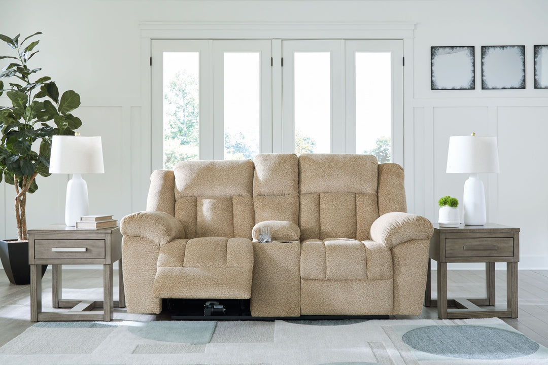 Tip-off - Power Reclining Loveseat With Console / Adj Headrest - Wheat
