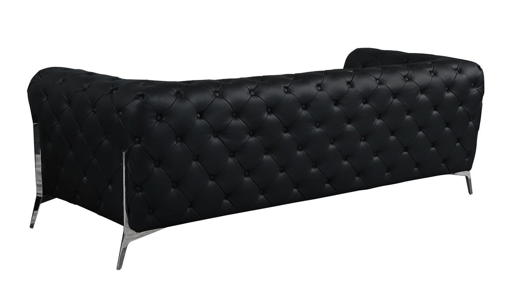 DivanItalia 970 2-Piece Sofa Set in Top-Grain Italian Leather - Black