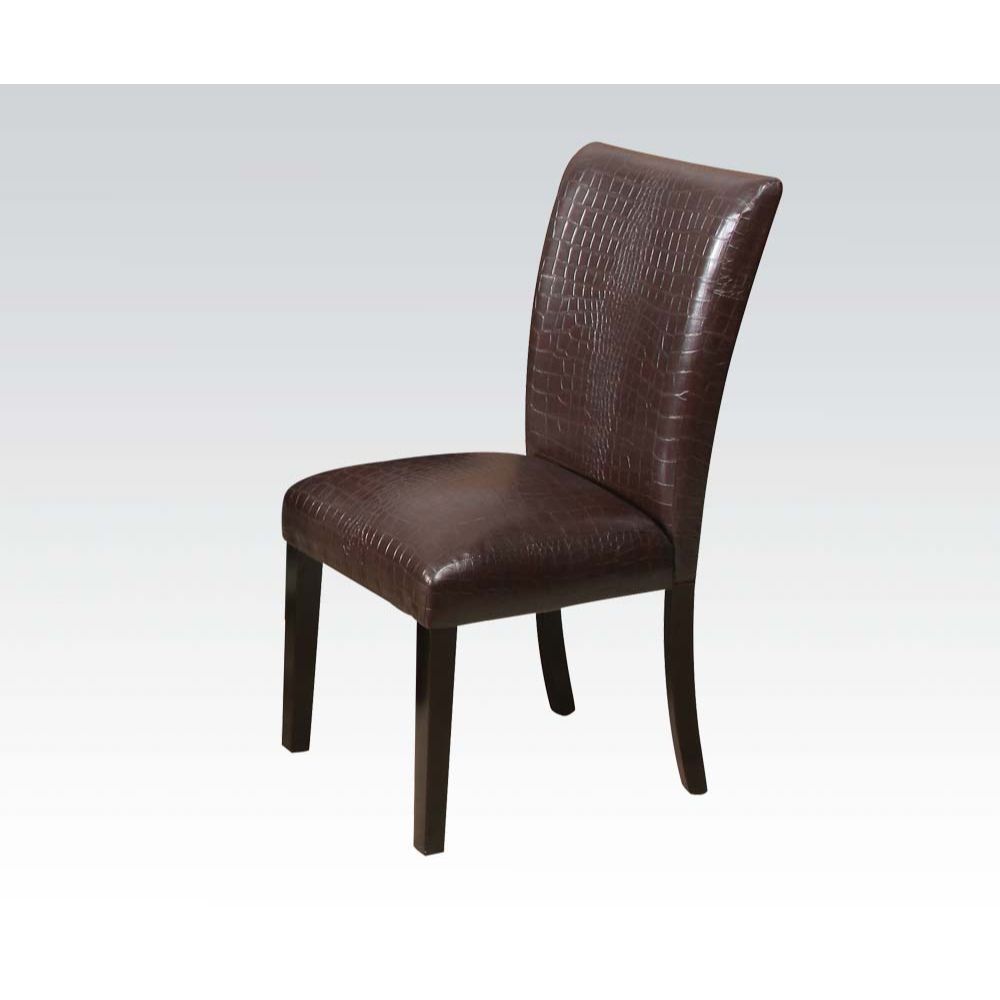 Fraser - Side Chair Set of 2) - Dark Brown Crocodile PU, Espresso