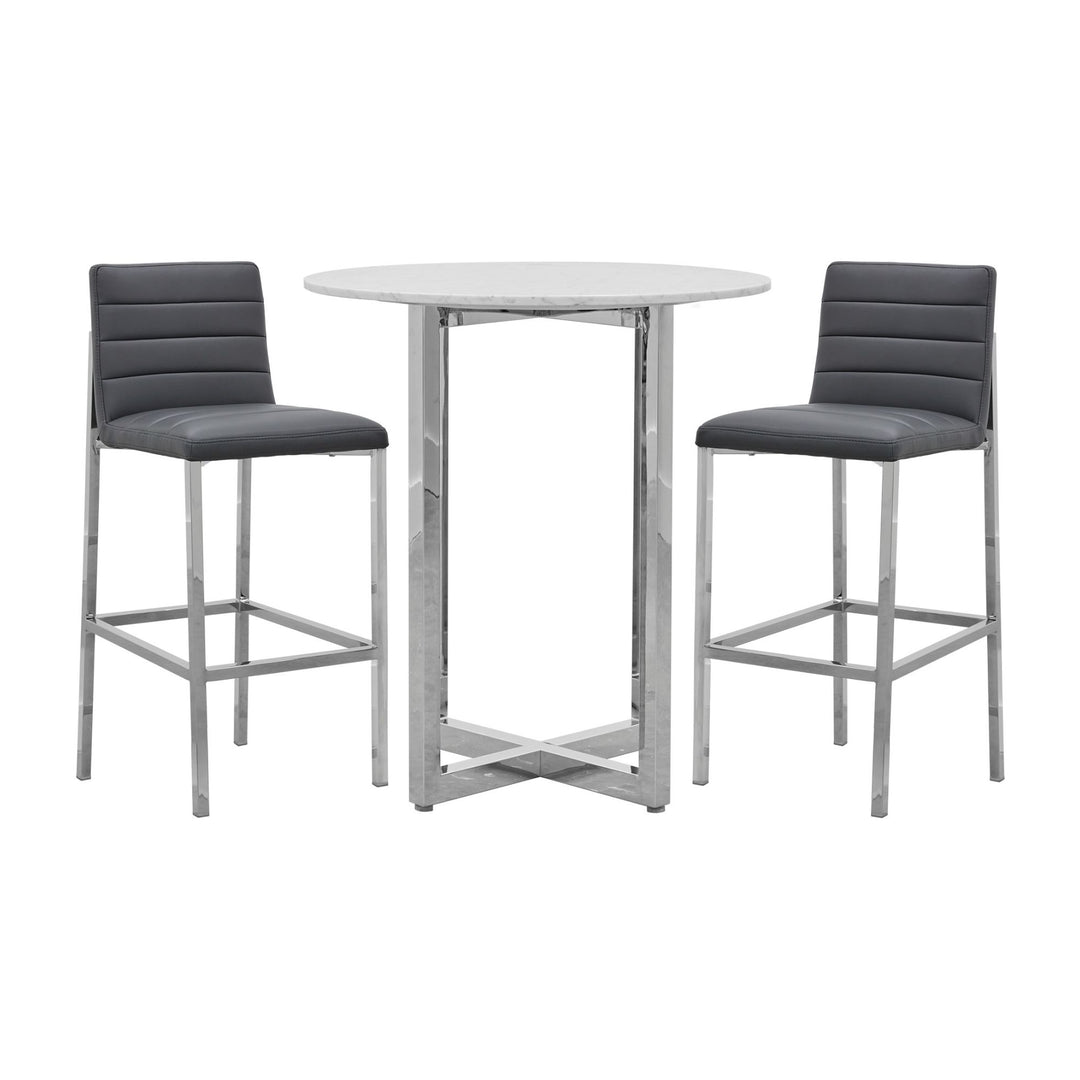 Modus Furniture Amalfi Metal Back Bar Stool in Cobalt Leather