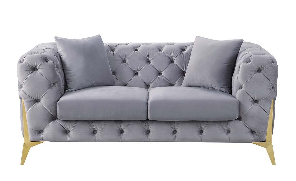 jelanea-loveseat-with-2-pillows-gray-velvet-gold