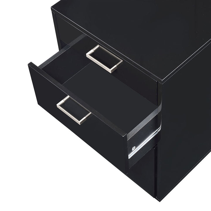 Coleen - Cabinet - Black High Gloss & Chrome