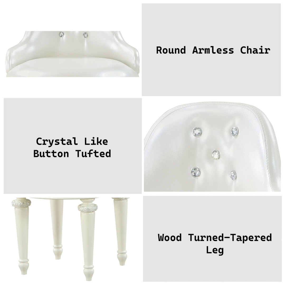 Dorothy - Vanity Chair With Swivel Chair Only - Ivory