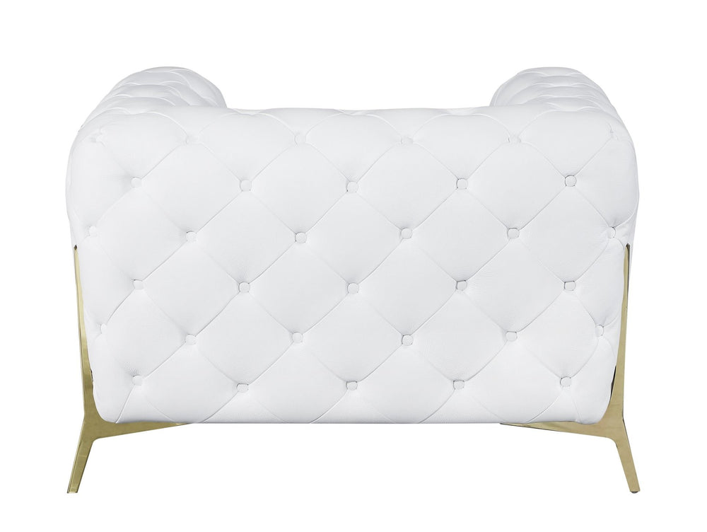 DivanItalia 970 Italian Leather White Chair - alternate view 3