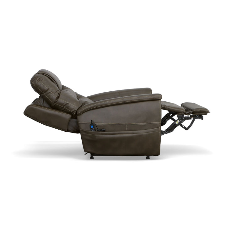 Shaw Fabric Power Lift Recliner with Power Headrest &amp; Lumbar in Driftwood