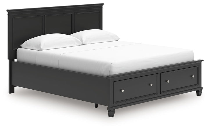 Lanolee - California King Panel Storage Bed - Black by Ashley Furniture product image