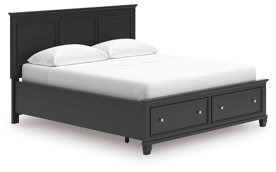 Lanolee - California King Panel Storage Bed - Black by Ashley Furniture product image
