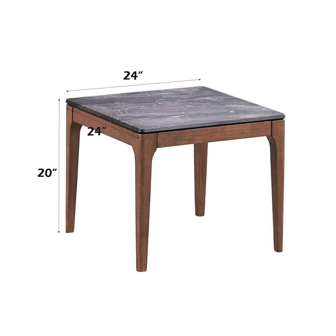 Bevis - Engineered Stone Top End Table - Black