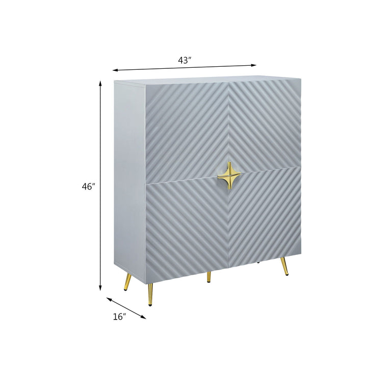 Gaines - High Gloss Accent Cabinet - Gray
