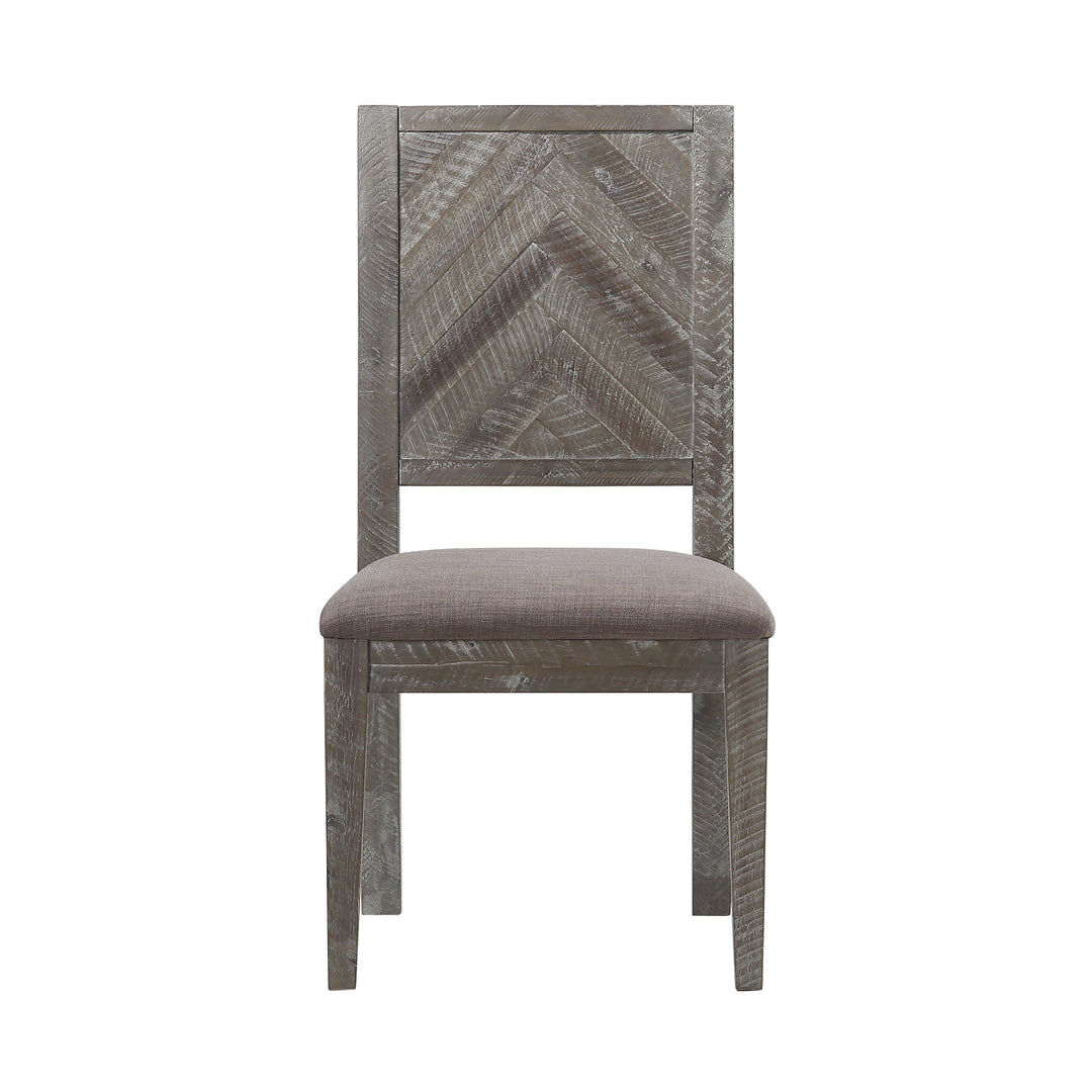 Modus Furniture 5Qs363B Herringbone Solid Wood Upholstered Dining Chair In Rustic Latte