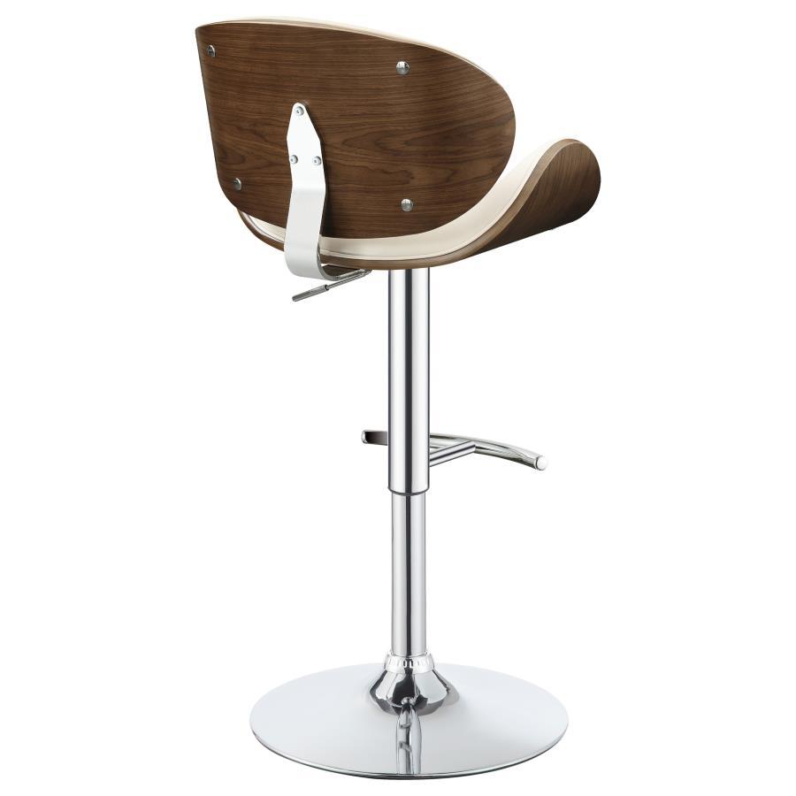 Harris - Adjustable Bar Stool - Ecru And Chrome