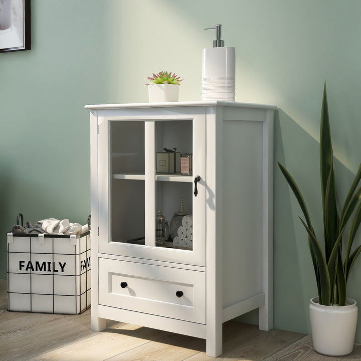 buffet-storage-cabinet-with-single-glass-doors-and-unique-bell-handle