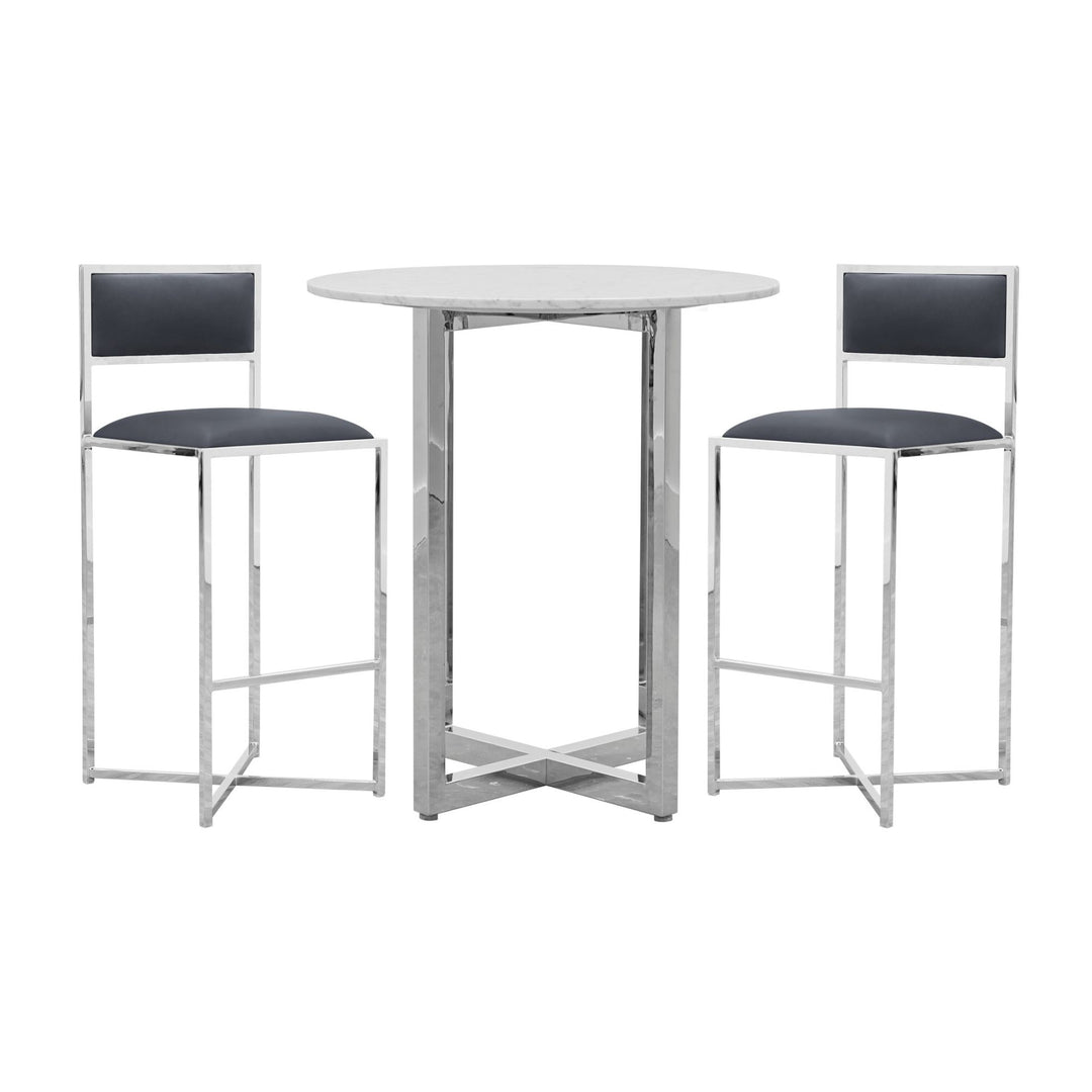 Amalfi X-Base Bar Stool in Cobalt Leather