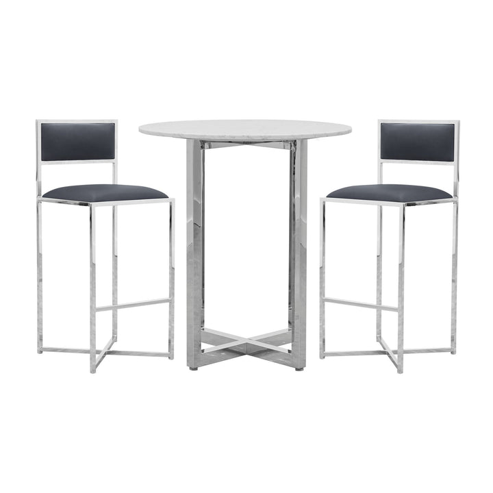 Amalfi X-Base Bar Stool in Cobalt Leather