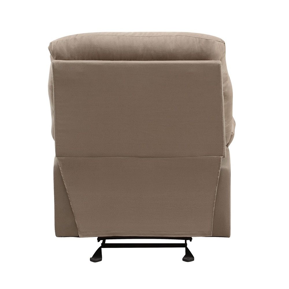 Arcadia - Motion Glider Recliner - Light Brown Microfiber