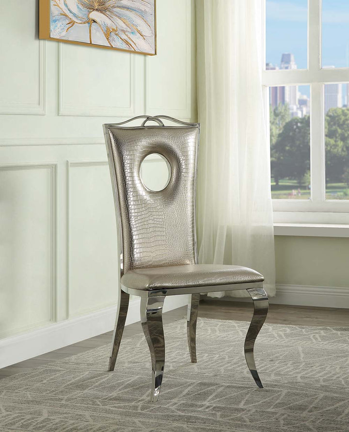 Cyrene - Side Chair Set of 2) - Beige Synthetic Leather