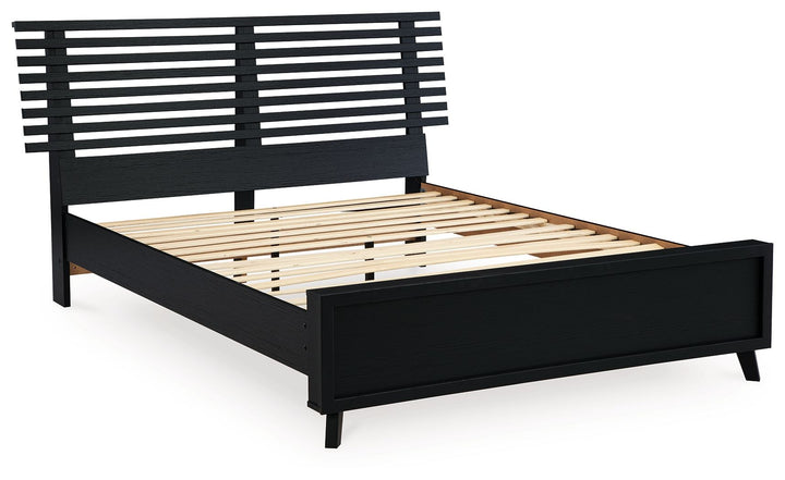 Danziar - Queen Slat Panel Bed - Black by Ashley Furniture product image