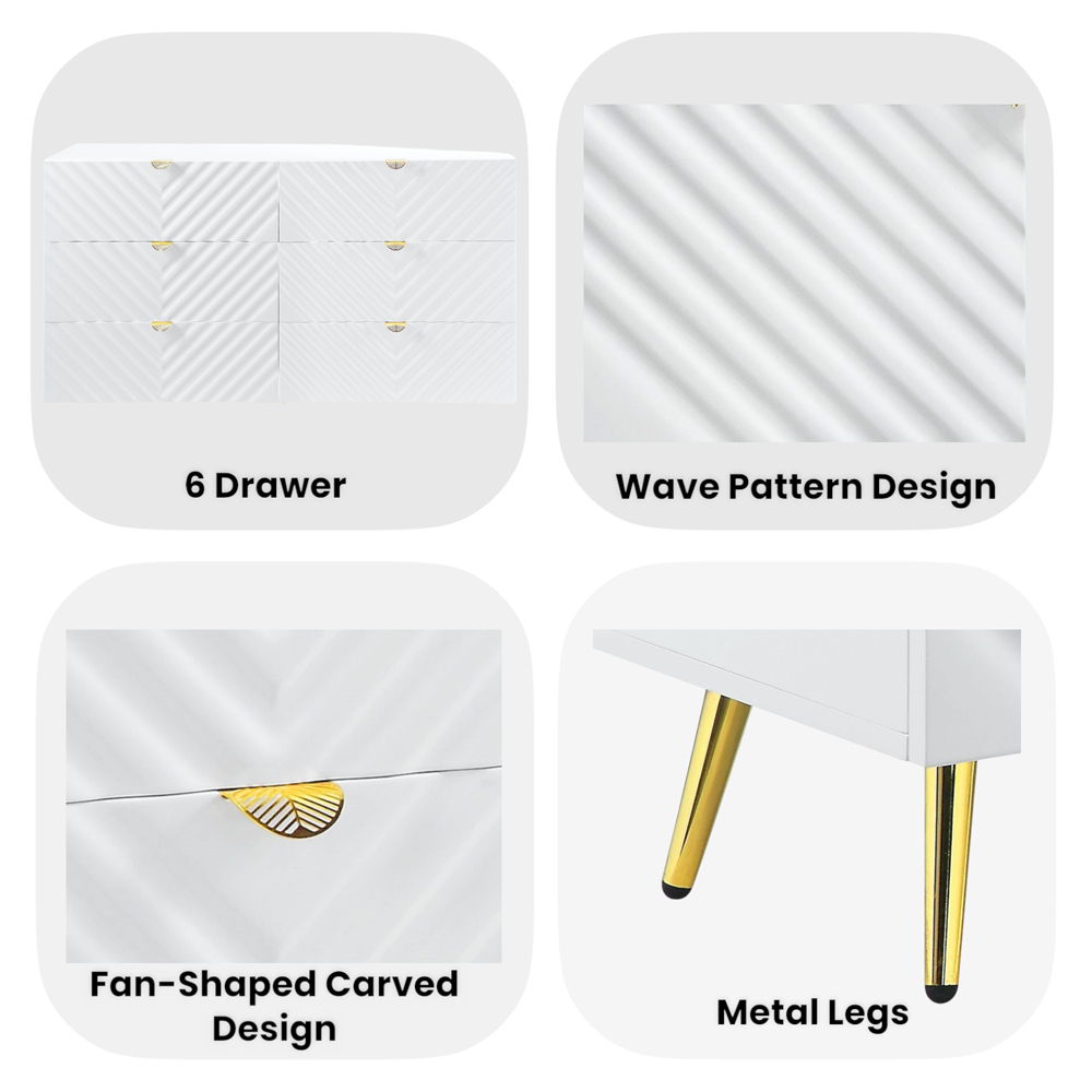 Gaines - 55" Dresser - White High Gloss