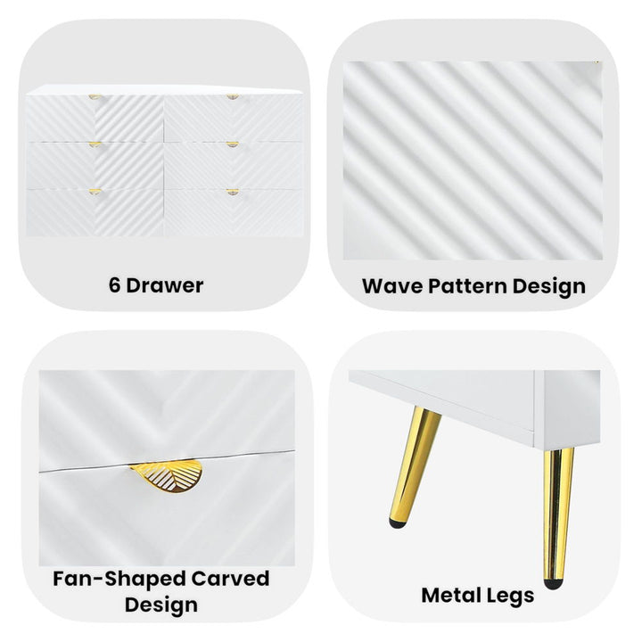 Gaines - 55" Dresser - White High Gloss