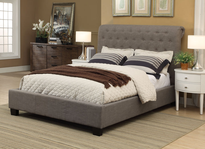 Modus Furniture 3Zh3L411 Royal Tufted Platform Bed In Dolphin Linen
