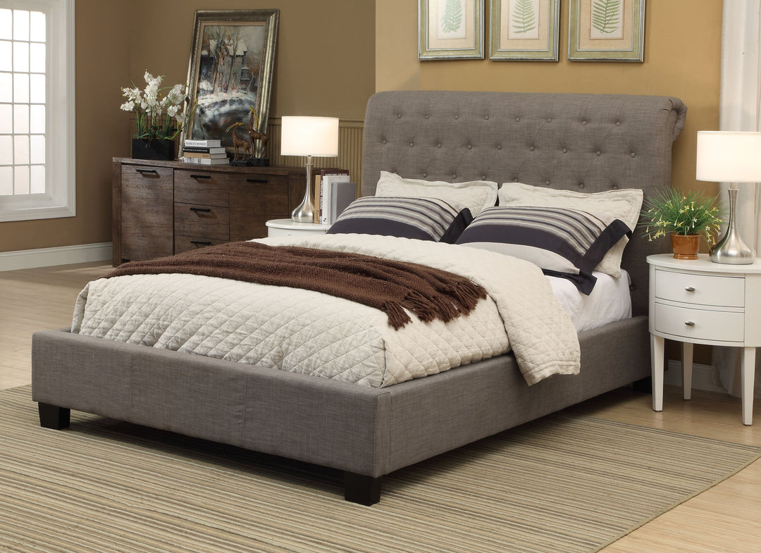 Modus Furniture 3Zh3L511 Royal Tufted Platform Bed In Dolphin Linen