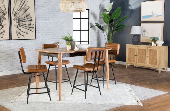 Coaster Furniture Partridge - 5 Piece Counter Dining Set - Sheesham And Camel