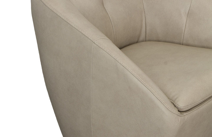 Wade Leather Swivel Chair in Shitake