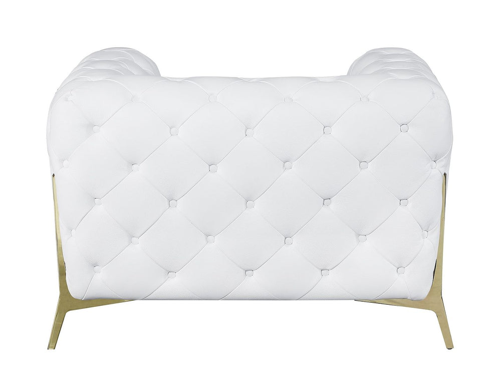 DivanItalia 970 Chair in Top-Grain Italian Leather - White