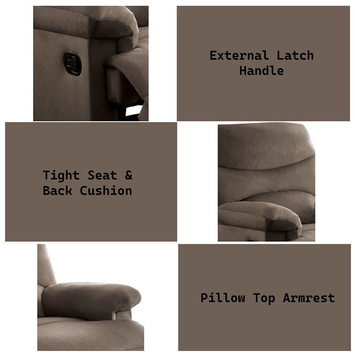 Arcadia - Motion Recliner - Light Brown Woven Fabric