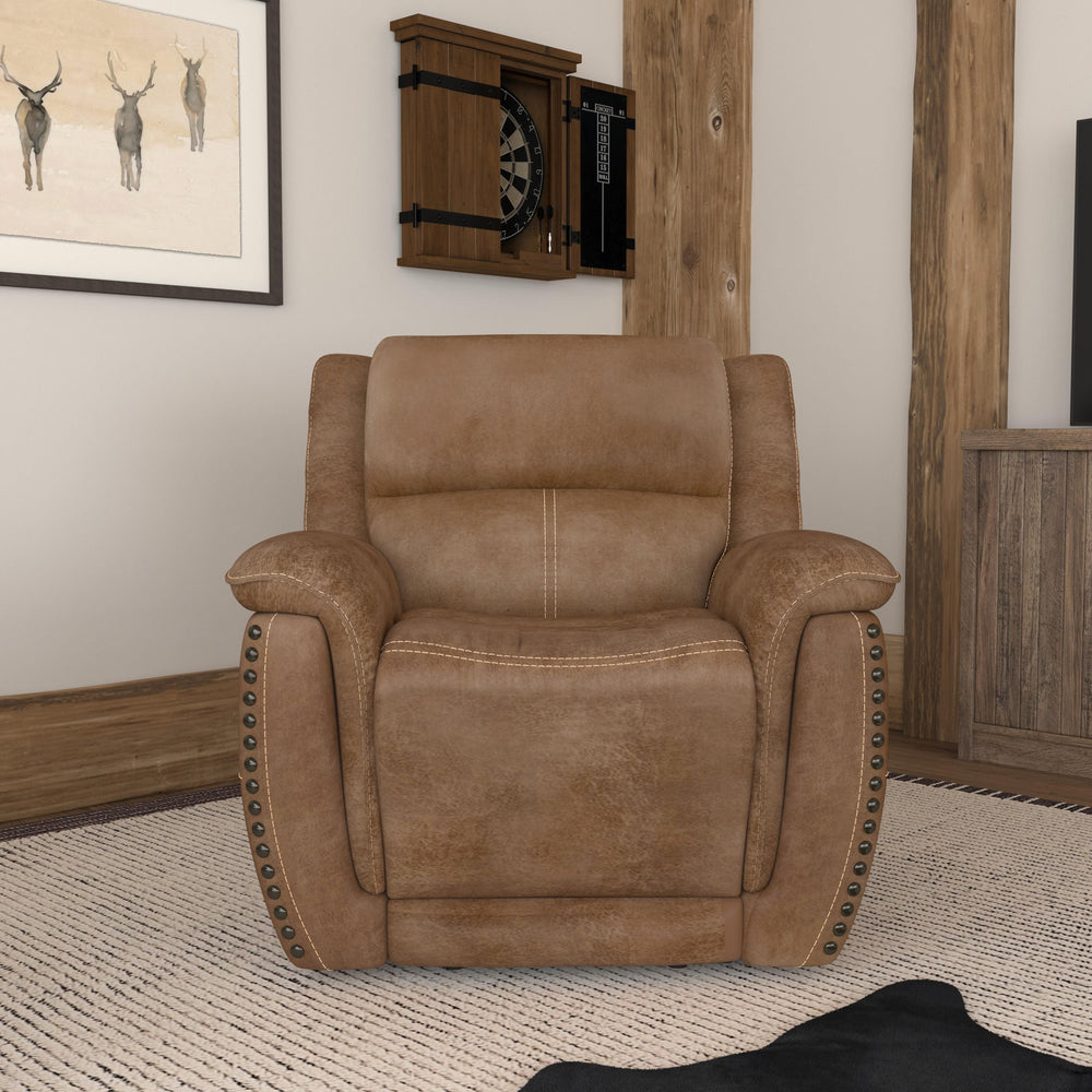 Beau Fabric Power Recliner with Power Headrest in Silt