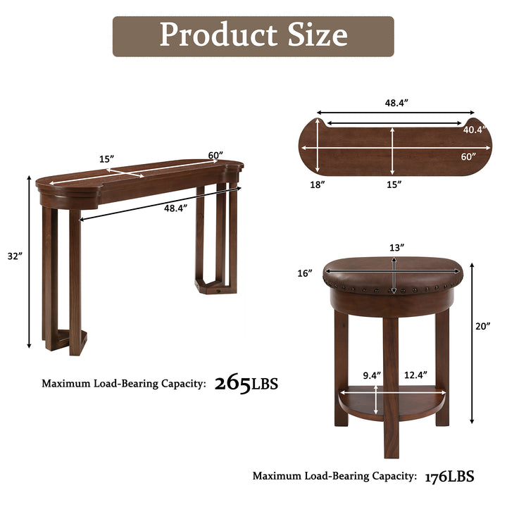 solid-wood-bar-table-set-3-stools-pine-in-cherry