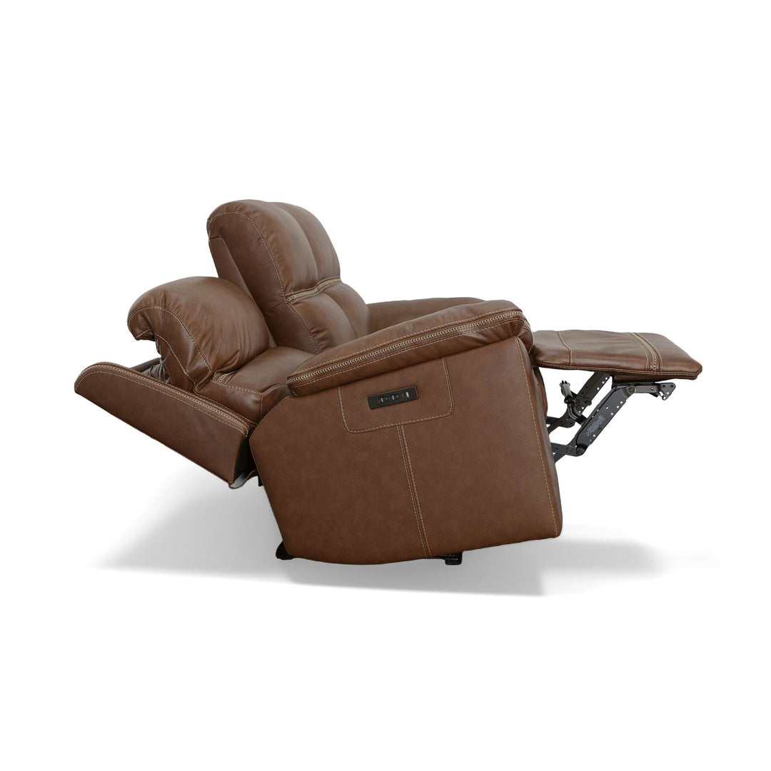 Flexsteel 1759-62PH-20272 Jackson  Power Reclining Sofa With Power Headrests  Whiskey