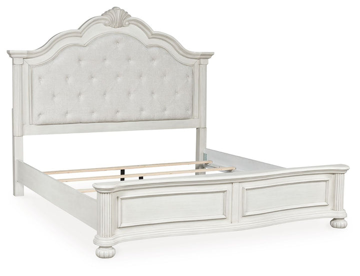Montelaine - California King Upholstered Panel Bed - Antique White by Ashley Furniture product image