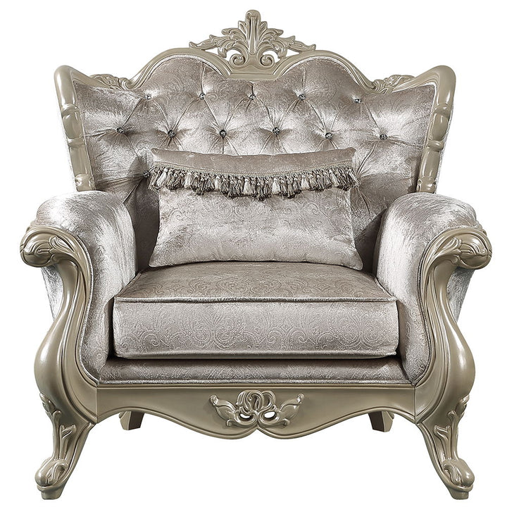 Libertee - Chair With Pillow - Beige Fabric & Champagne
